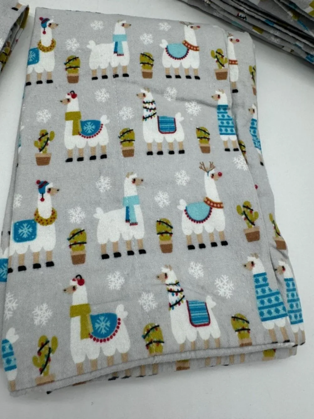 North Pole Trading Co. Llama Cactus Print Queen Flannel Sheet Set